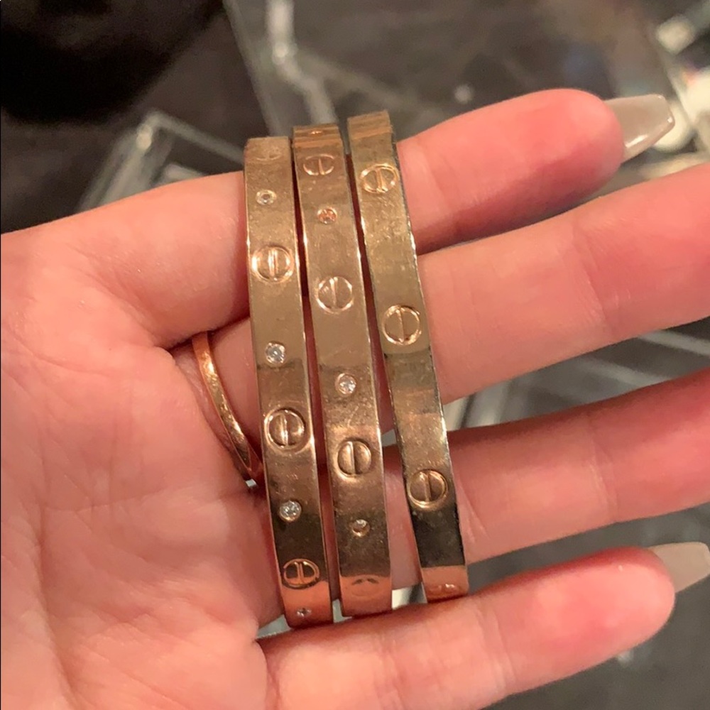 Rose gold bangles